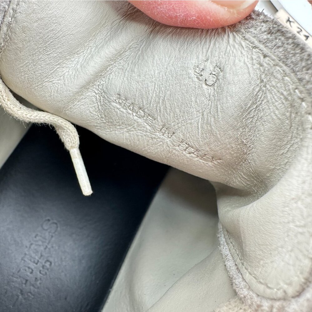 Essential Fear of God Men Size EU 45 US 12 White Beige Leather Mid Top Shoes - Picture 9 of 11